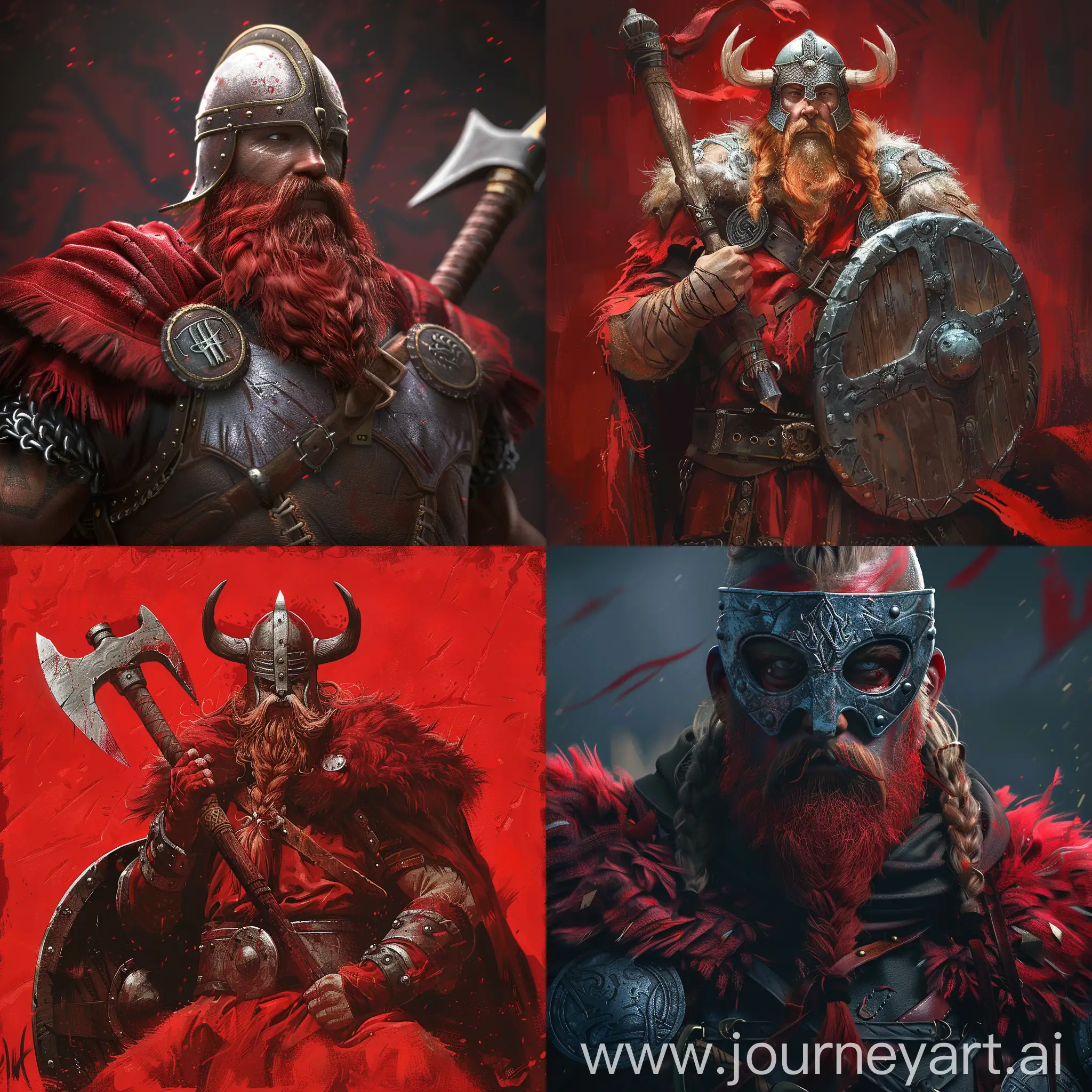 Vibrant-Red-Viking-Warrior-Art-AI-Generated-Image