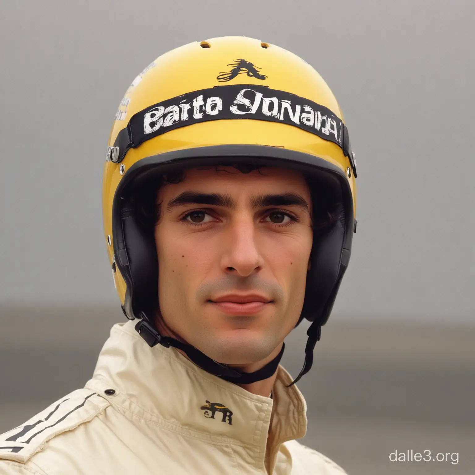 ayrton senna wearing a cycling helmet