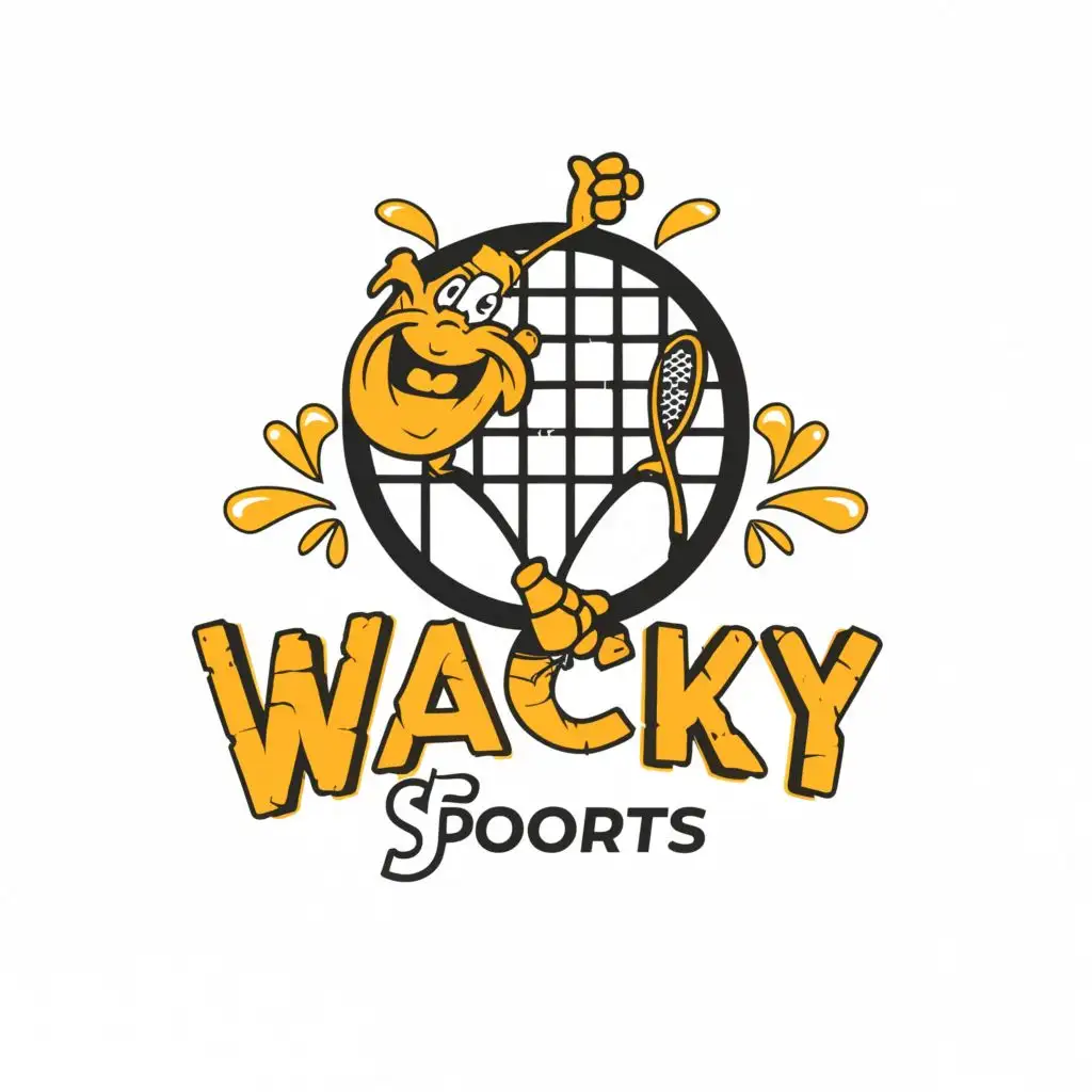 a logo design,with the text "Wacky Sports", main symbol:racket,Moderate,be used in Sports Fitness industry,clear background