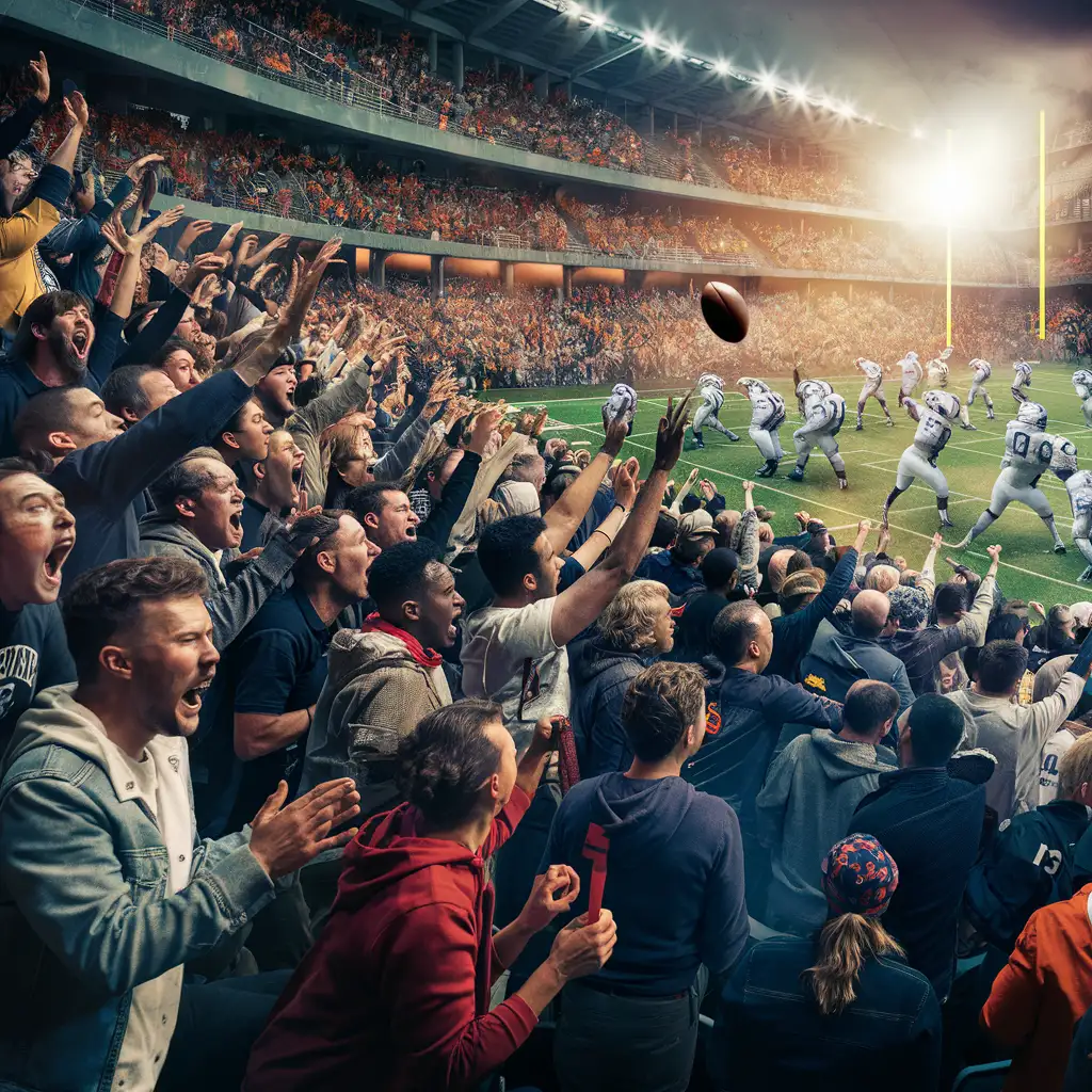Passionate Football Fans Roaring in Stadium Excitement