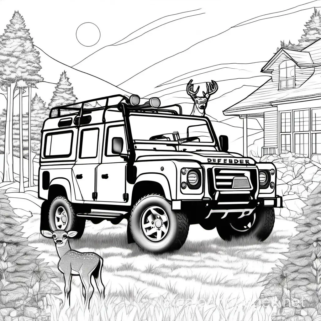 Cam-Am-Defender-Limited-Coloring-Page-with-Deer-Simple-and-Fun-Line-Art-for-Kids