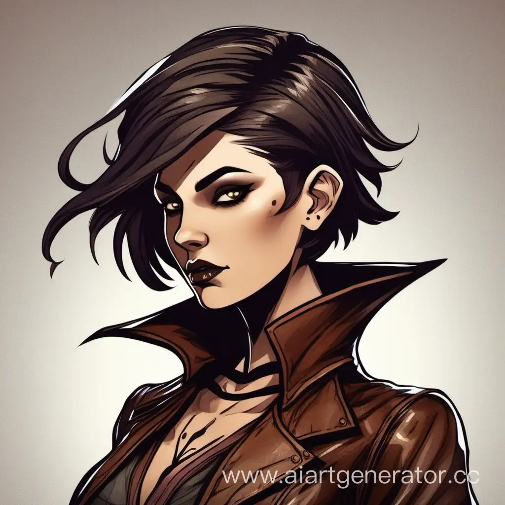 DarkHaired-Witch-Girl-in-Brown-Leather-Witch-Costume