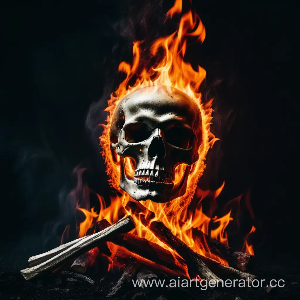 Fiery-Skull-Burning-in-Intense-Flames