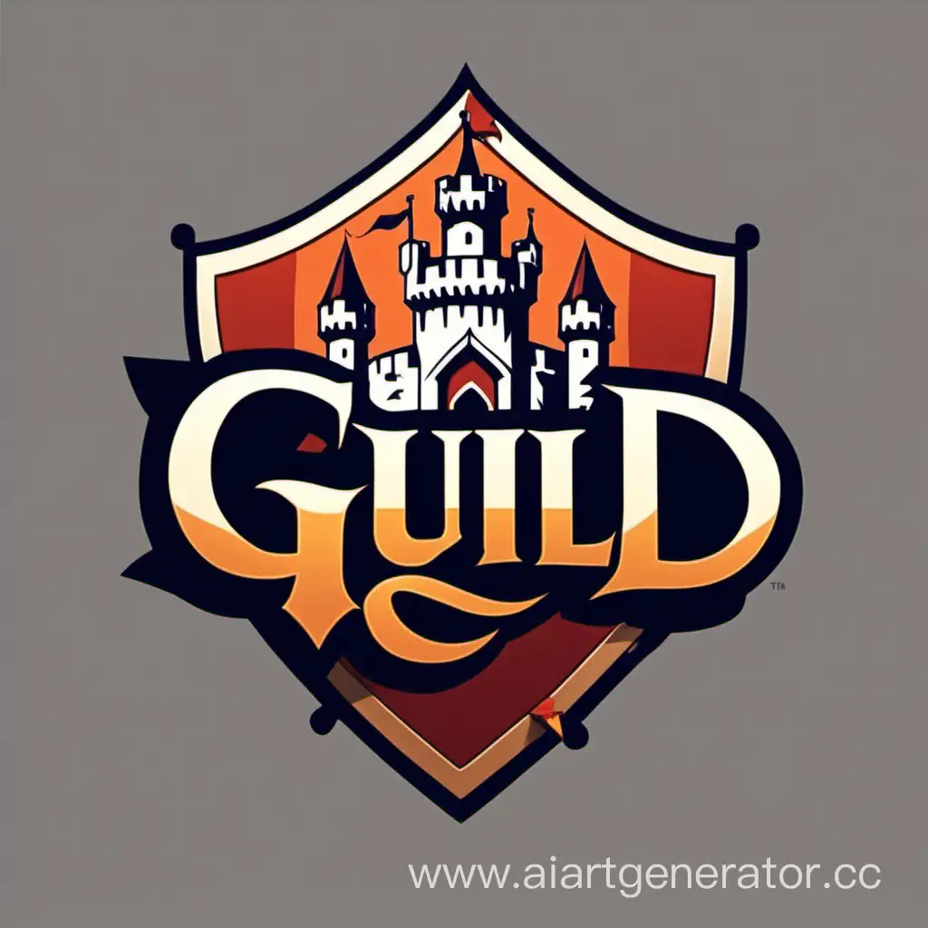 Логотип гильдии, на фоне замка, стиль игры Albion online
