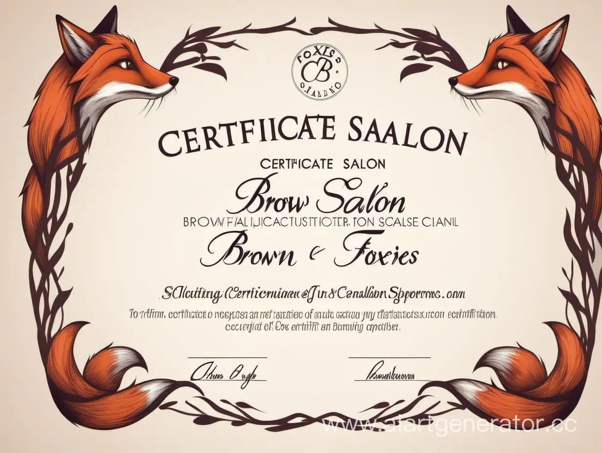 Exquisite-Certificate-Design-in-a-Chic-Foxthemed-Brow-Salon