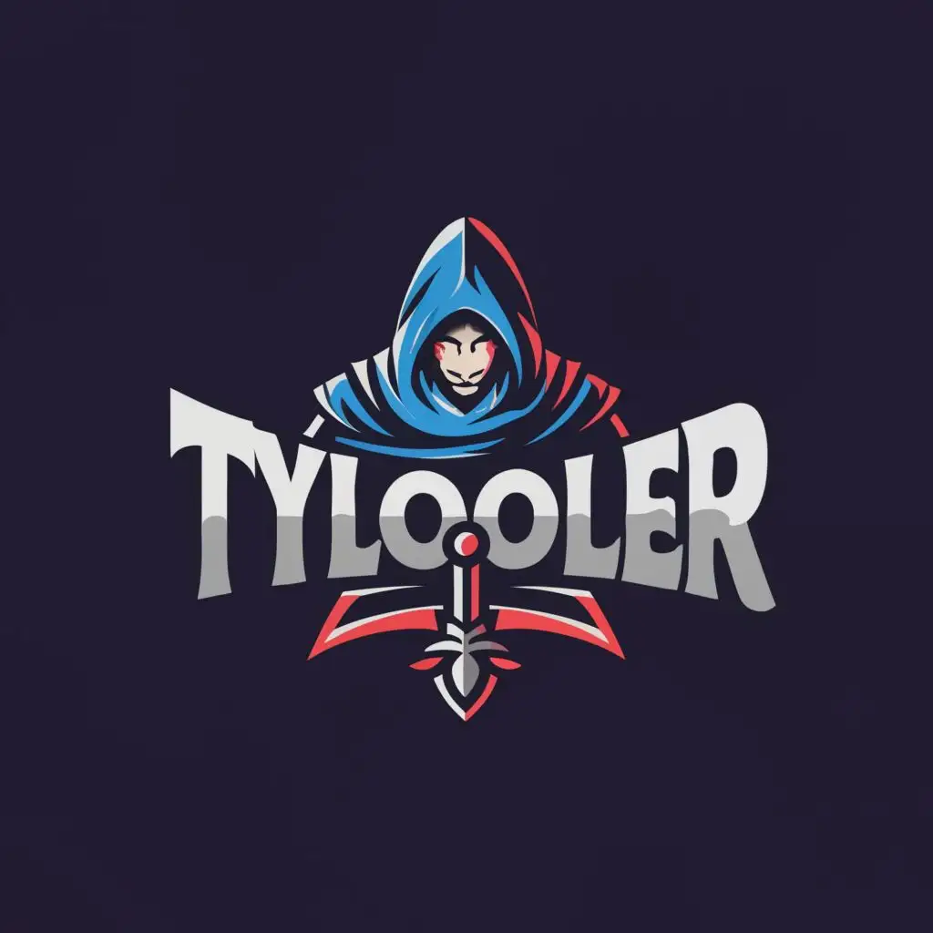 a logo design,with the text "Tylooler", main symbol:Hooded figure with sword,complex,be used in Entertainment industry,clear background