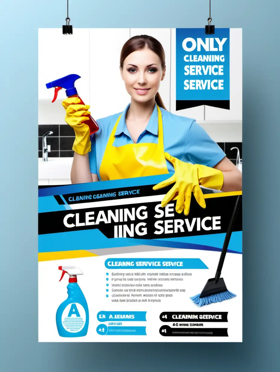 Professional Cleaning Service Flyer Template in Elegant 4e419c Color