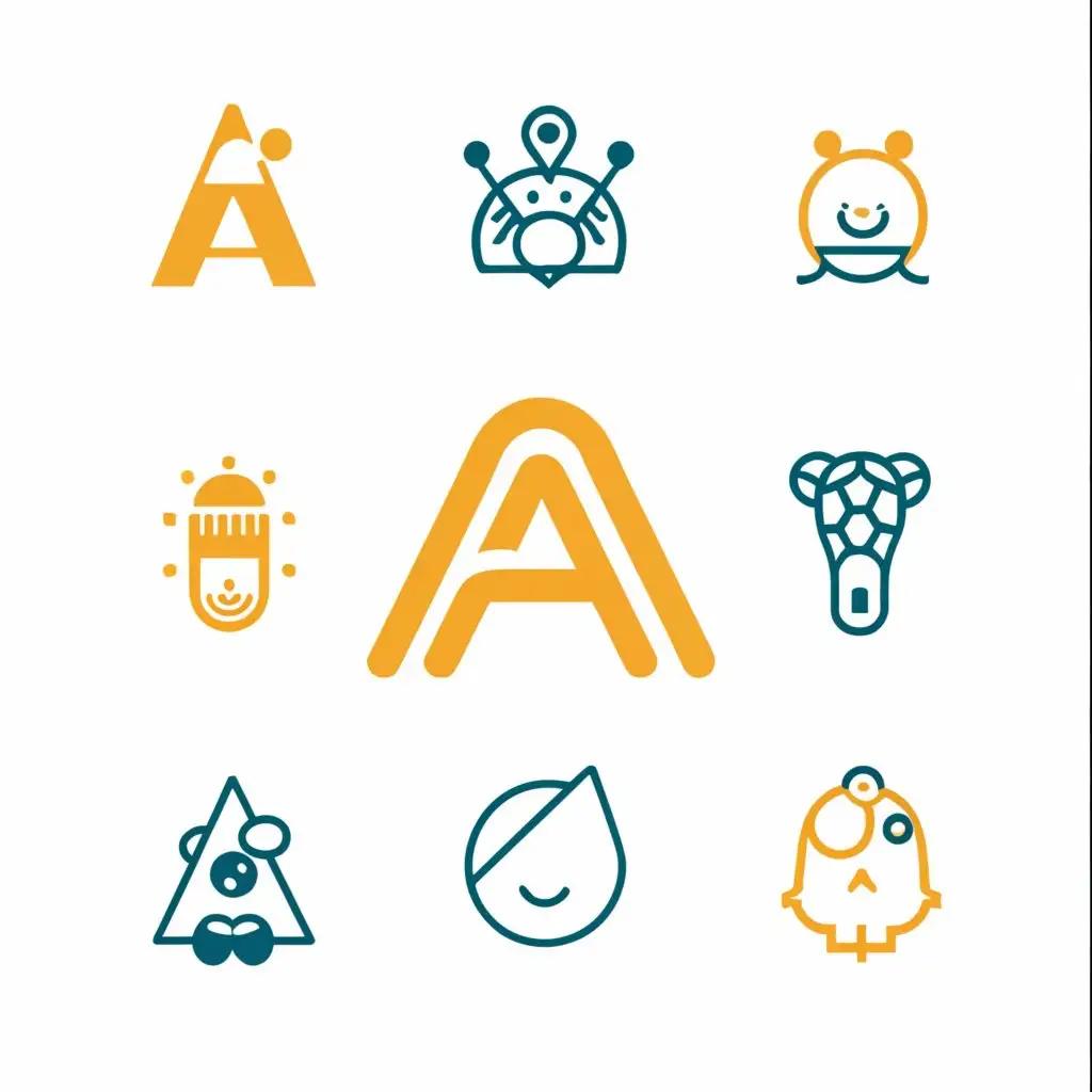 a logo design,with the text "A", main symbol:smiley, anything,Moderate,clear background