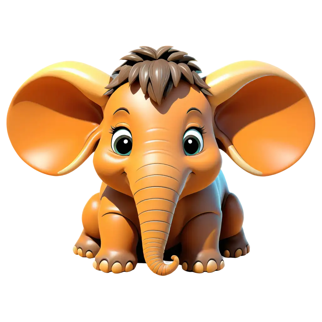 The face of a baby mamut, with gap,  stile cartoon, in vectores