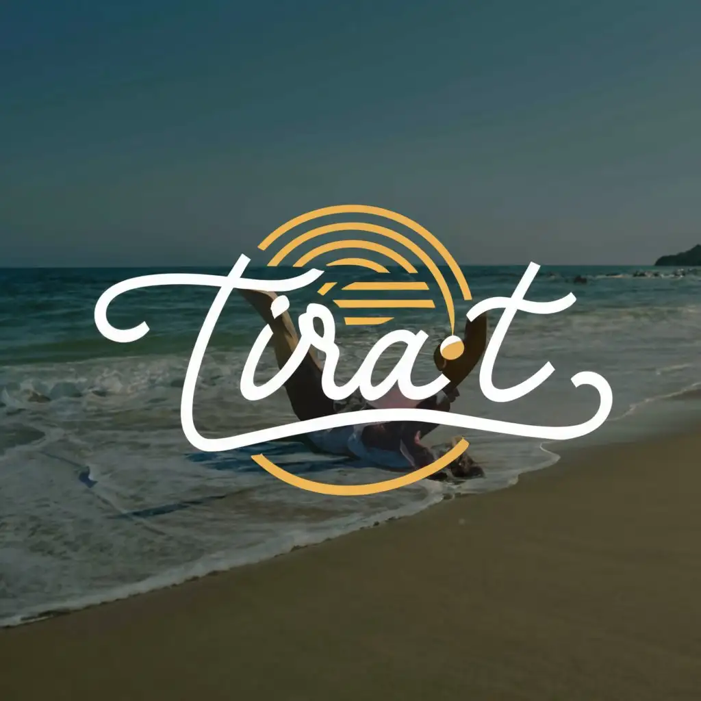 a logo design,with the text "Tira´T", main symbol:Person lying on the beach,Moderate,clear background