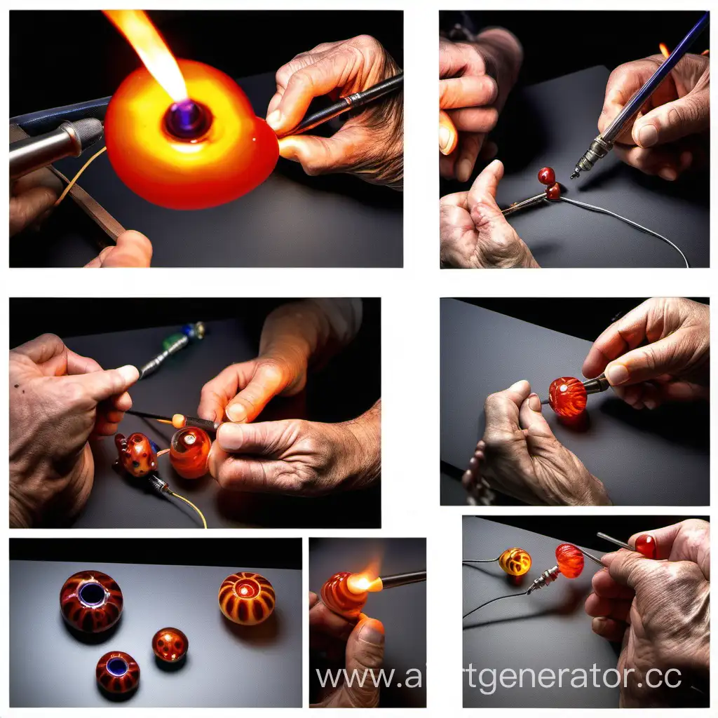 lampwork  процесс изготовления бусины с использованием горелки.  рекламная листовка мастер класс