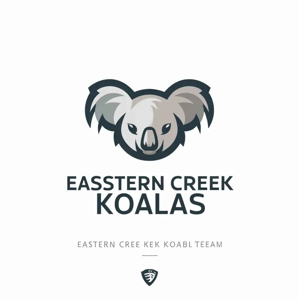 a logo design,with the text 'Eastern Creek Koalas', main symbol:Koala,Minimalistic,be used for a rugby team,clear background