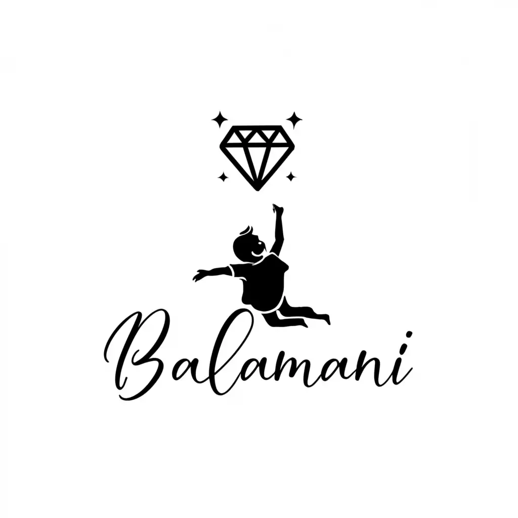 LOGO-Design-For-Balamani-Enchanting-Child-Reaching-for-Diamond-on-Clear-Background