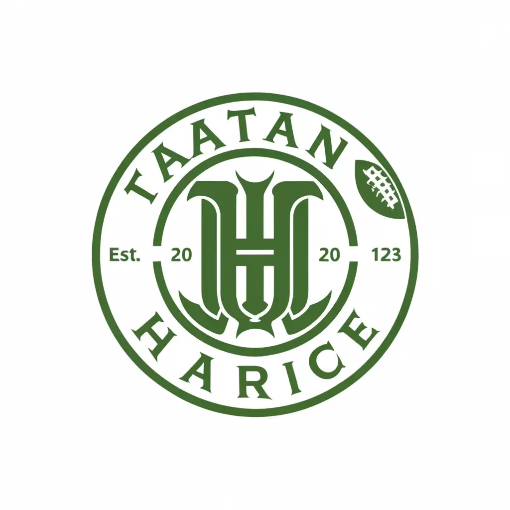 a logo design,with the text "TATRAN HAVRICE", main symbol:letter TH green and white colour in circle with football ball,complex,be used in Sports Fitness industry,clear background