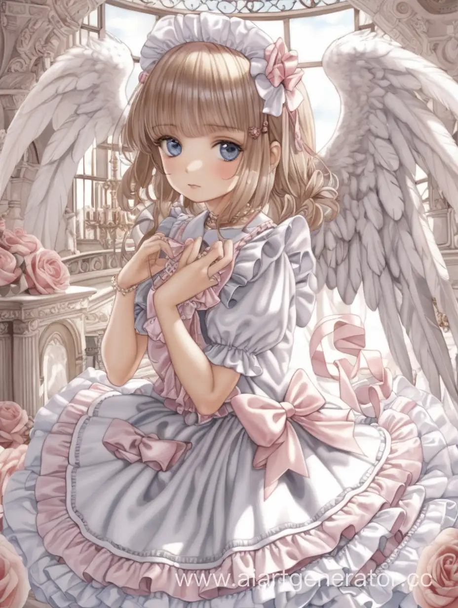 Девушка ангел в платье Лолиты