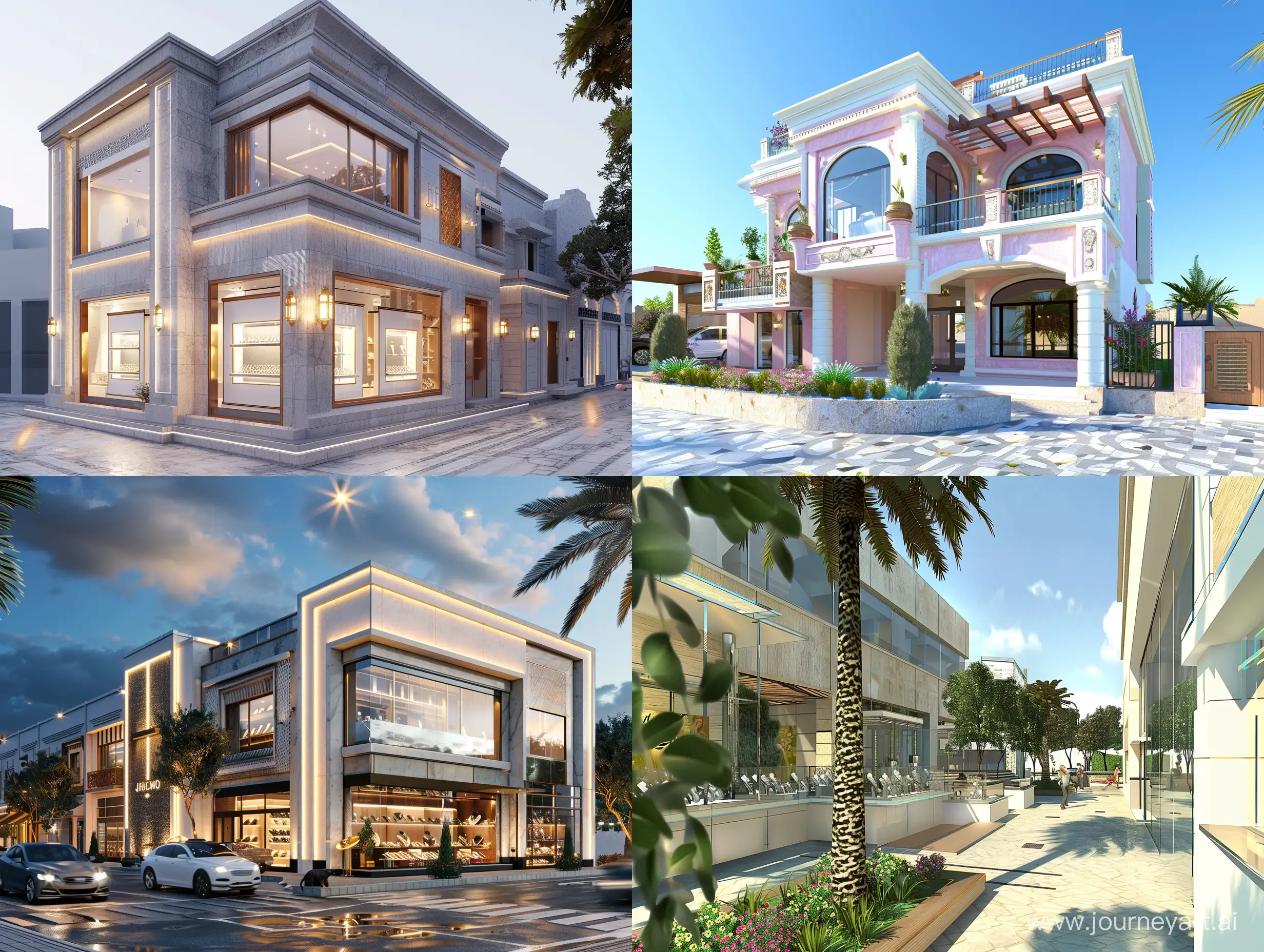 Modern-Style-Jewelry-Business-and-Apartments-Exterior-Design
