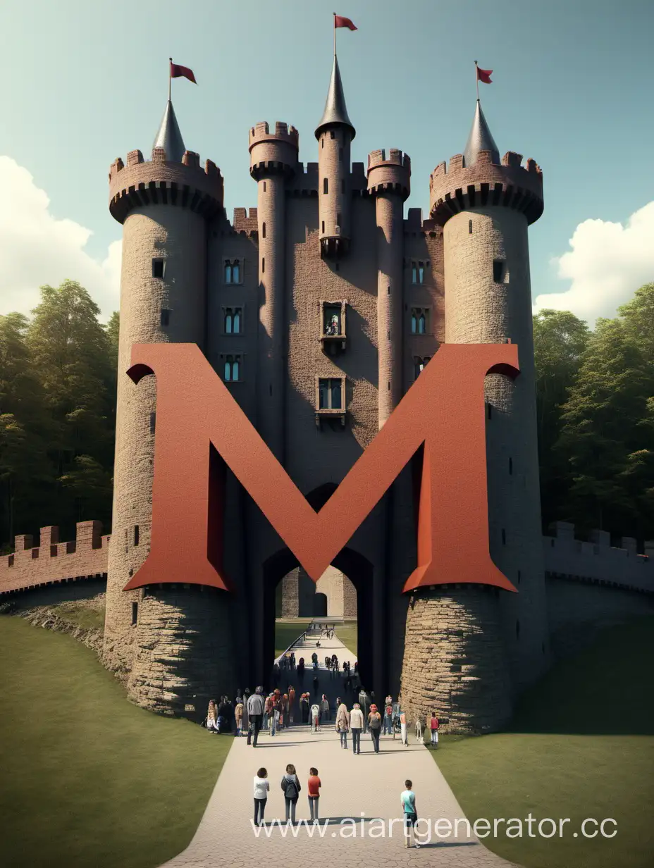 Castle-Entrance-Shaped-Like-the-Letter-M-with-Distant-Figures