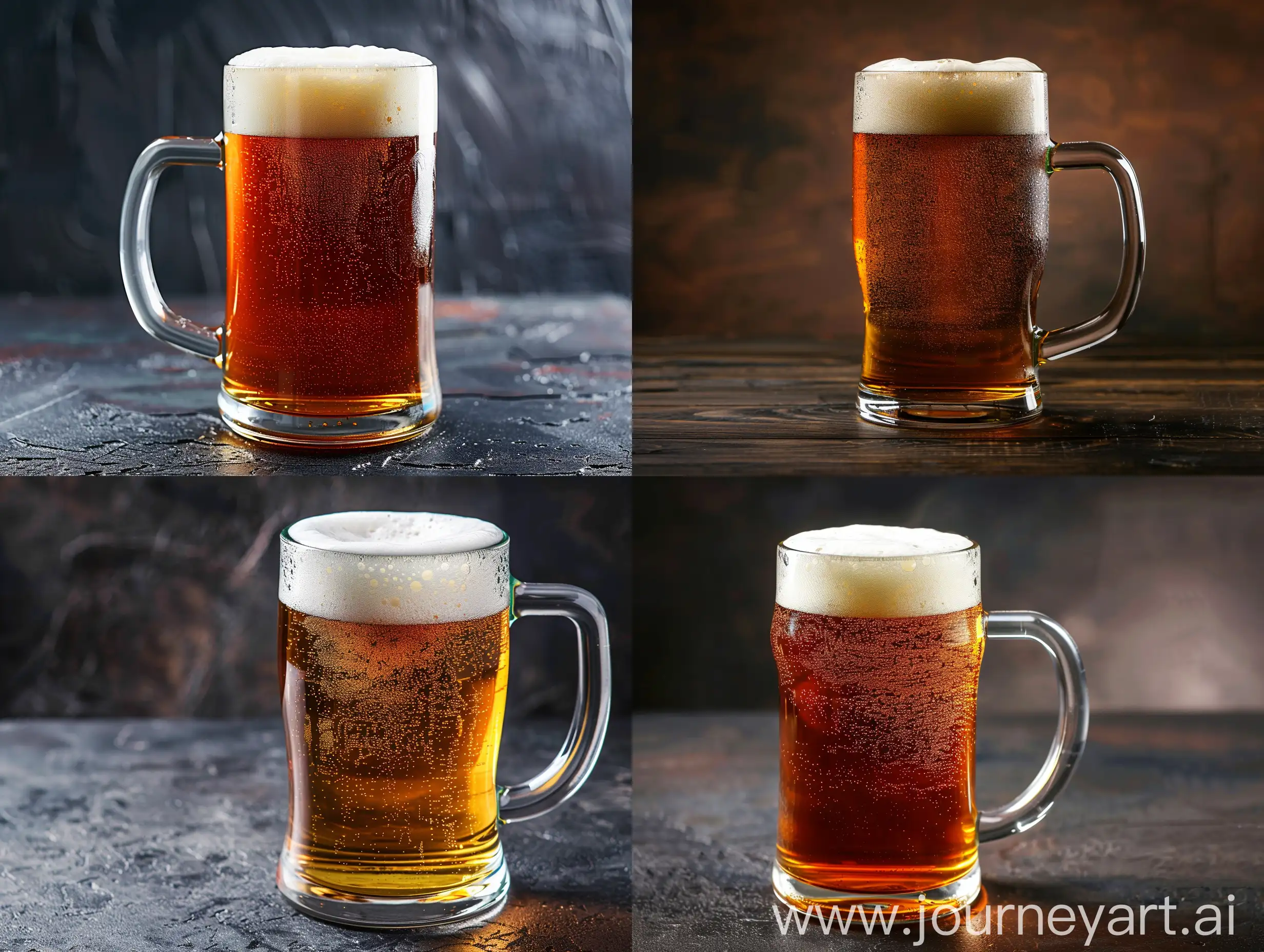 Mug of beer on dark background