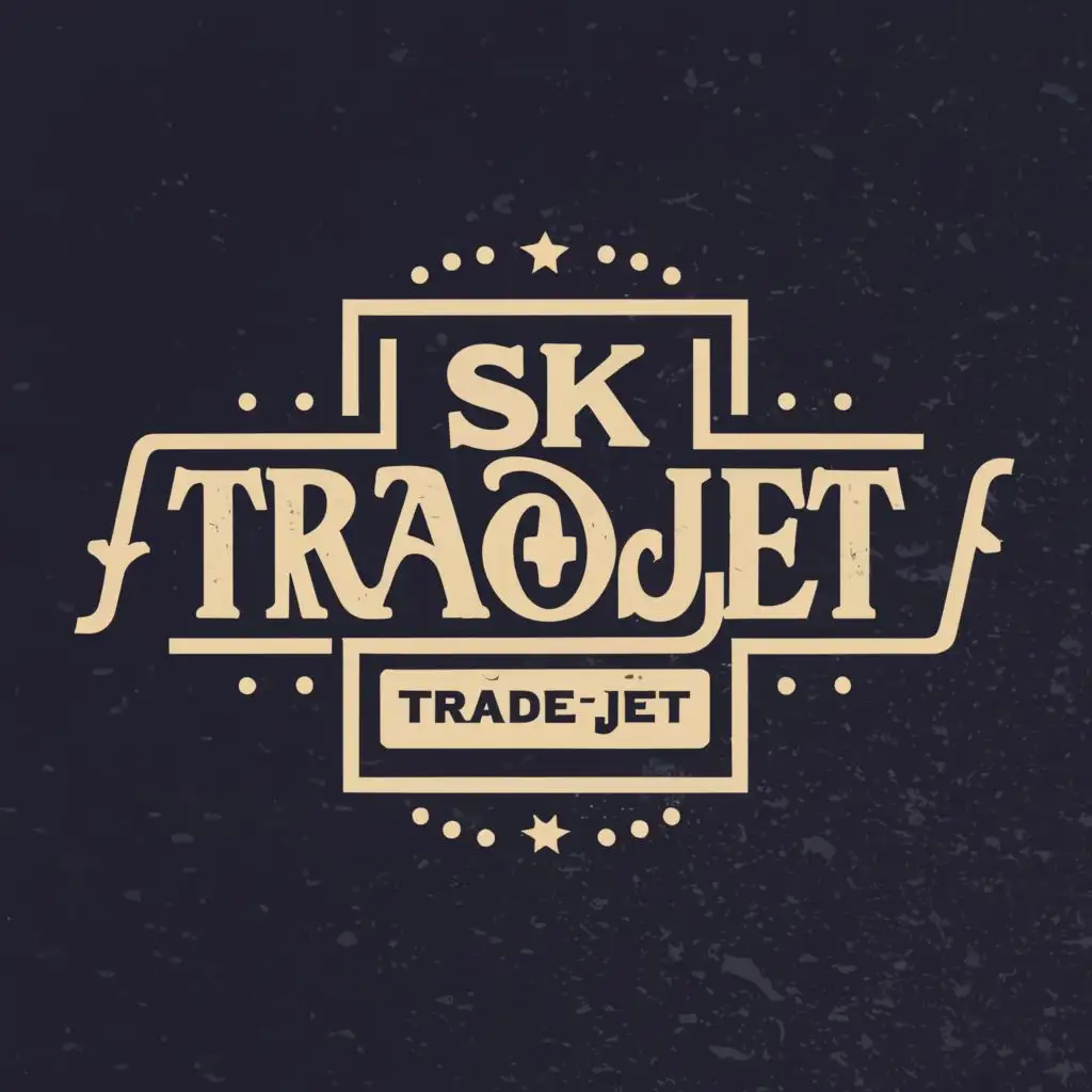 logo, BAR CHAT, with the text "SK TRADEJET", typography