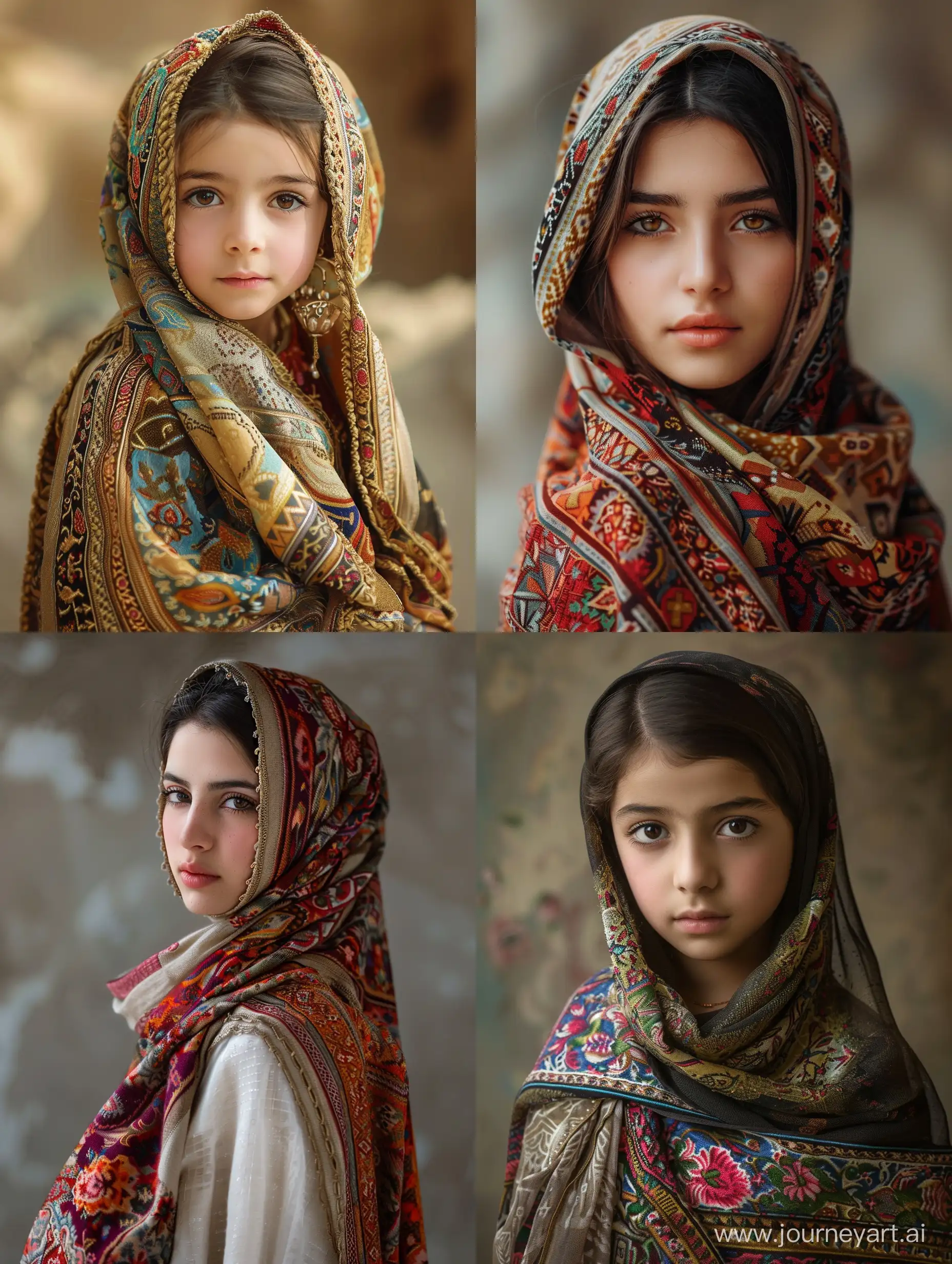 Iranian girl in traditional clothing, a realistic photo --v 6 --ar 3:4 --no 90011
