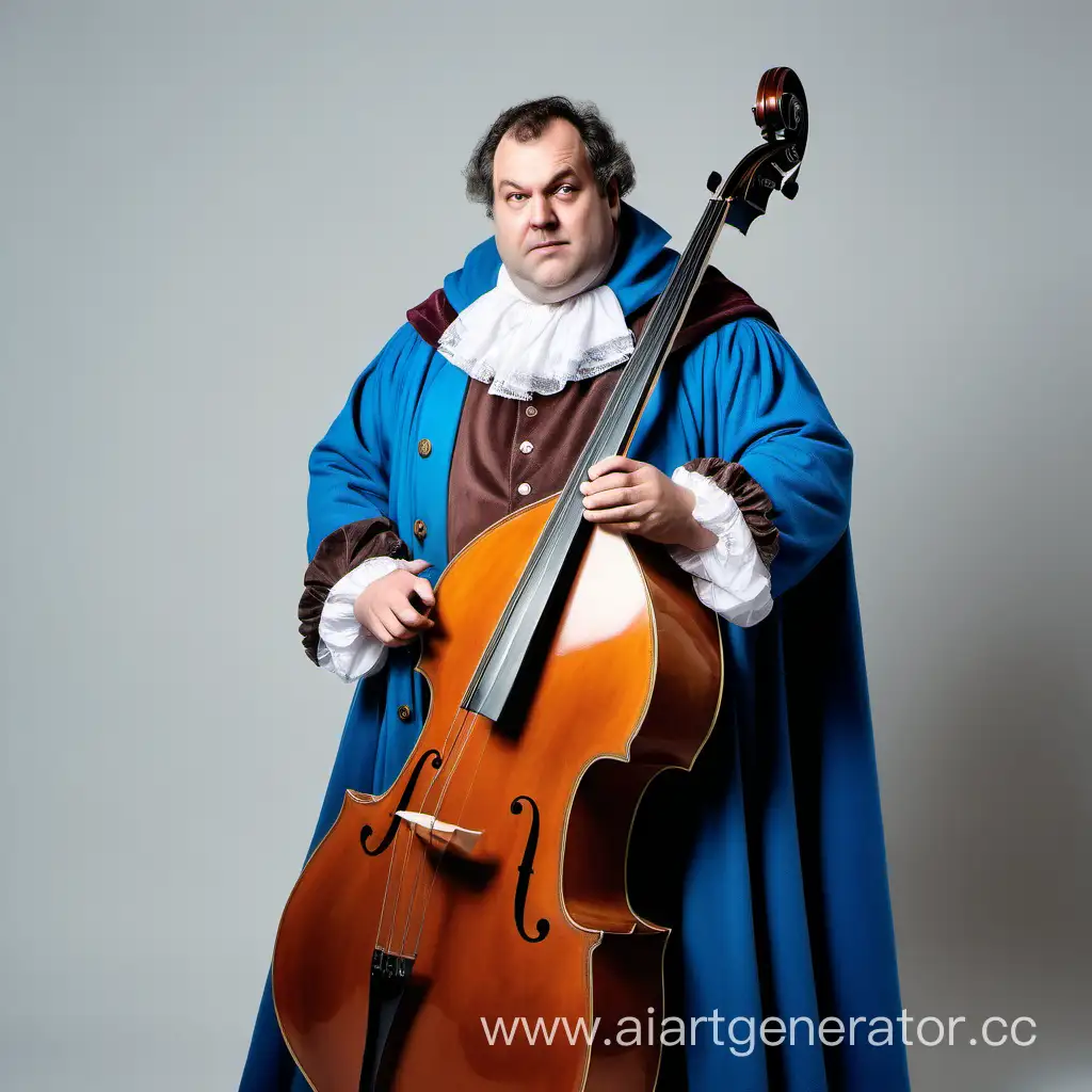 Musical-Bard-in-Blue-Cloak-with-Double-Bass