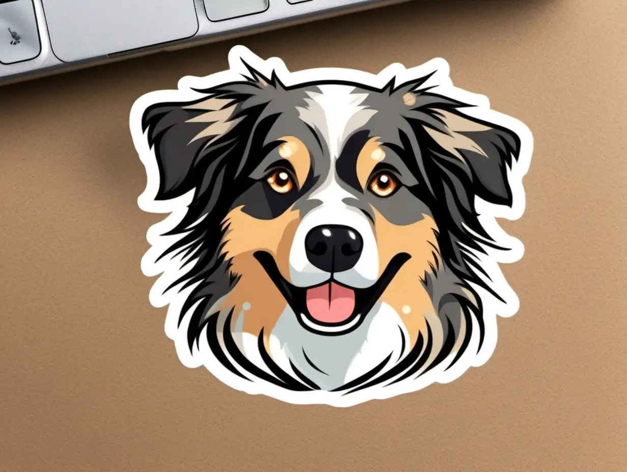Adorable Australian Shepherd Dog Sticker for Pet Lovers