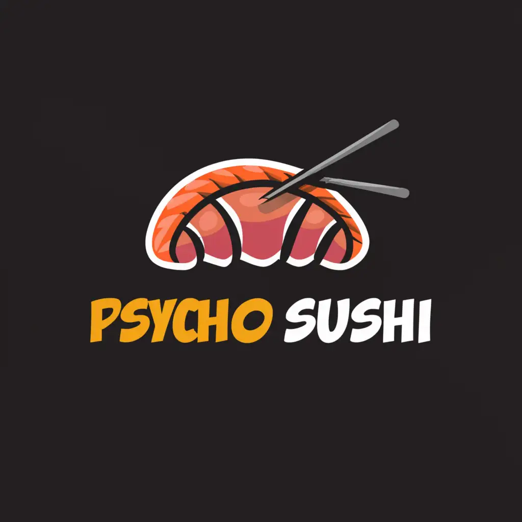a logo design,with the text "Psycho Sushi", main symbol:sushi,Moderate,be used in Internet industry,clear background
