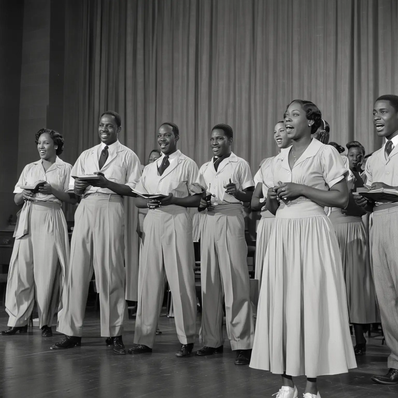 African-American men and women teachers performing, 1935