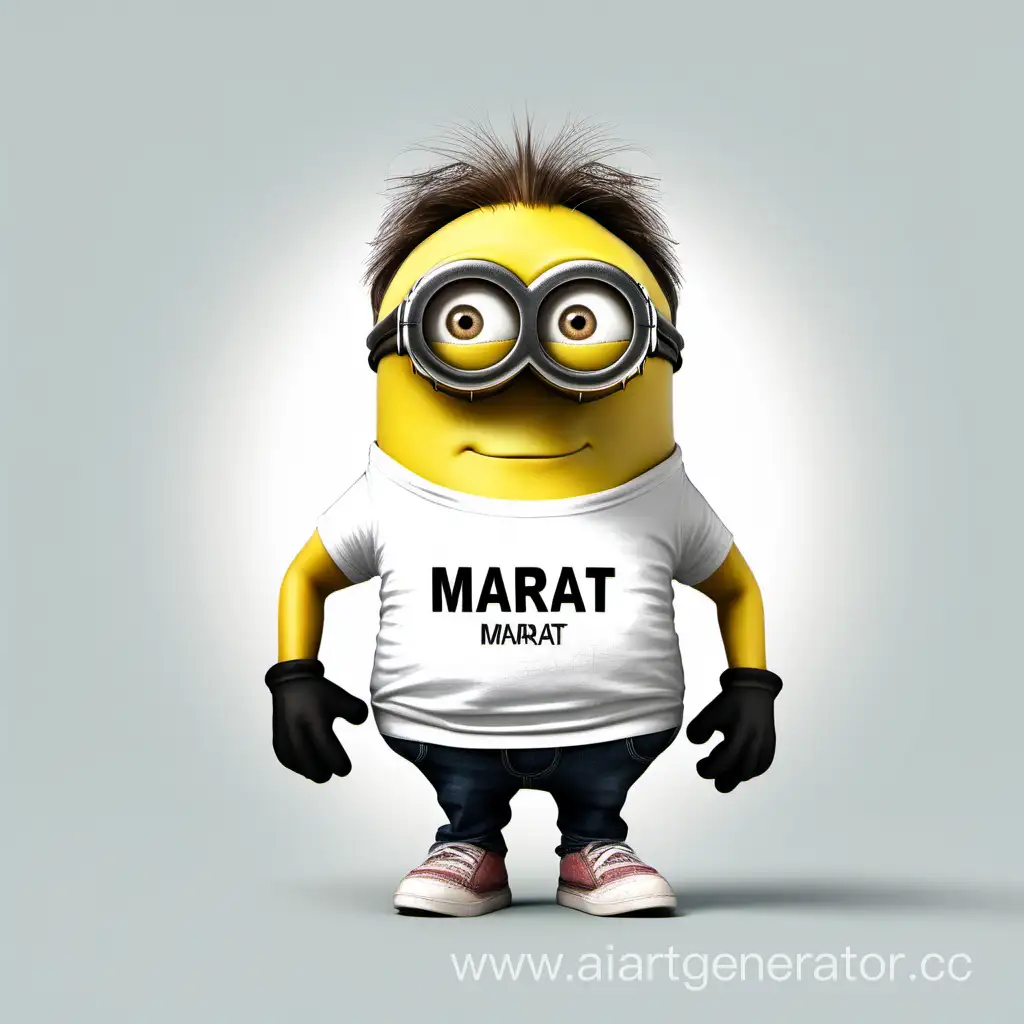 Playful-Minion-Character-in-MaratInscribed-TShirt-4K-Quality-Image