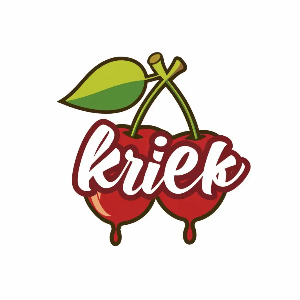 logo, cherry, with the text "Kriek", typography, be used in Entertainment industry