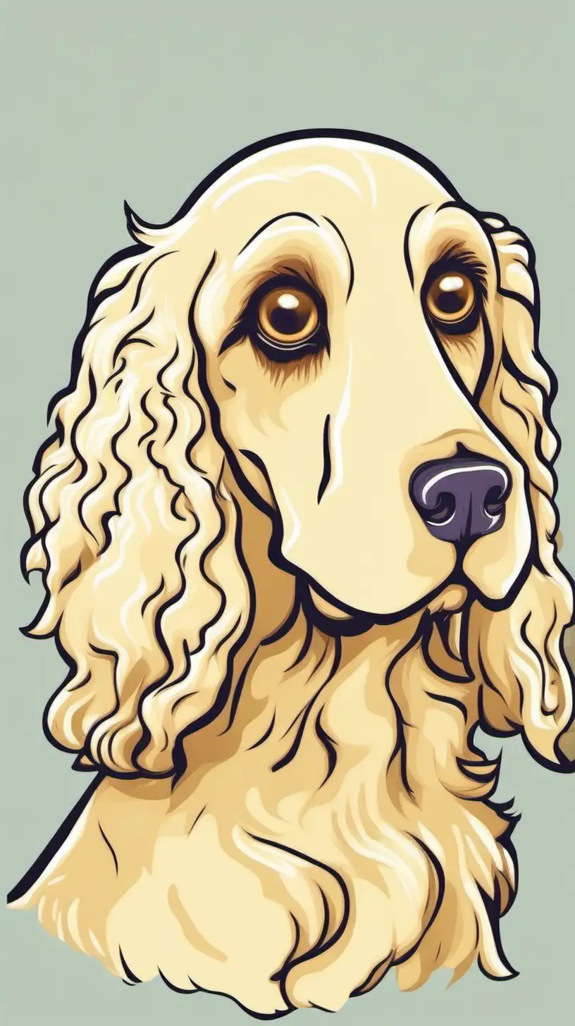 Charming English Golden Cocker Spaniel Cartoon Playful Canine Delight