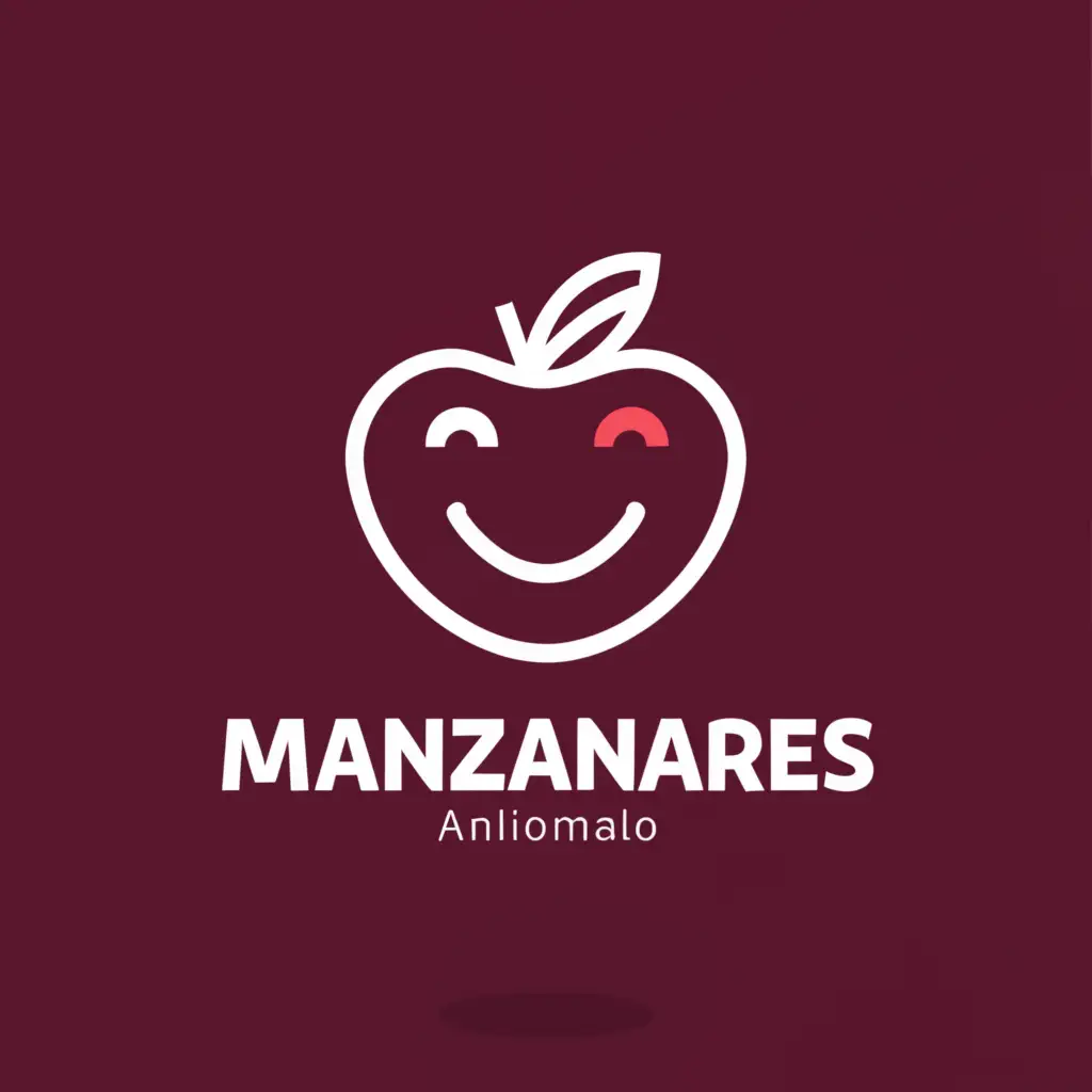 a logo design,with the text "Manzanares", main symbol:An apple talking,Moderate,clear background
