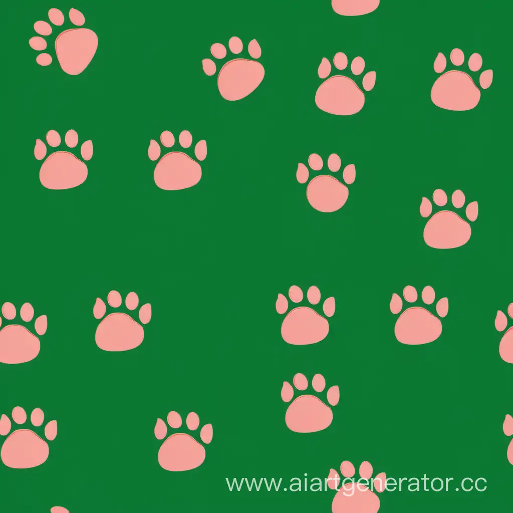 Animal-Tracks-Pattern-on-Vibrant-Green-Background