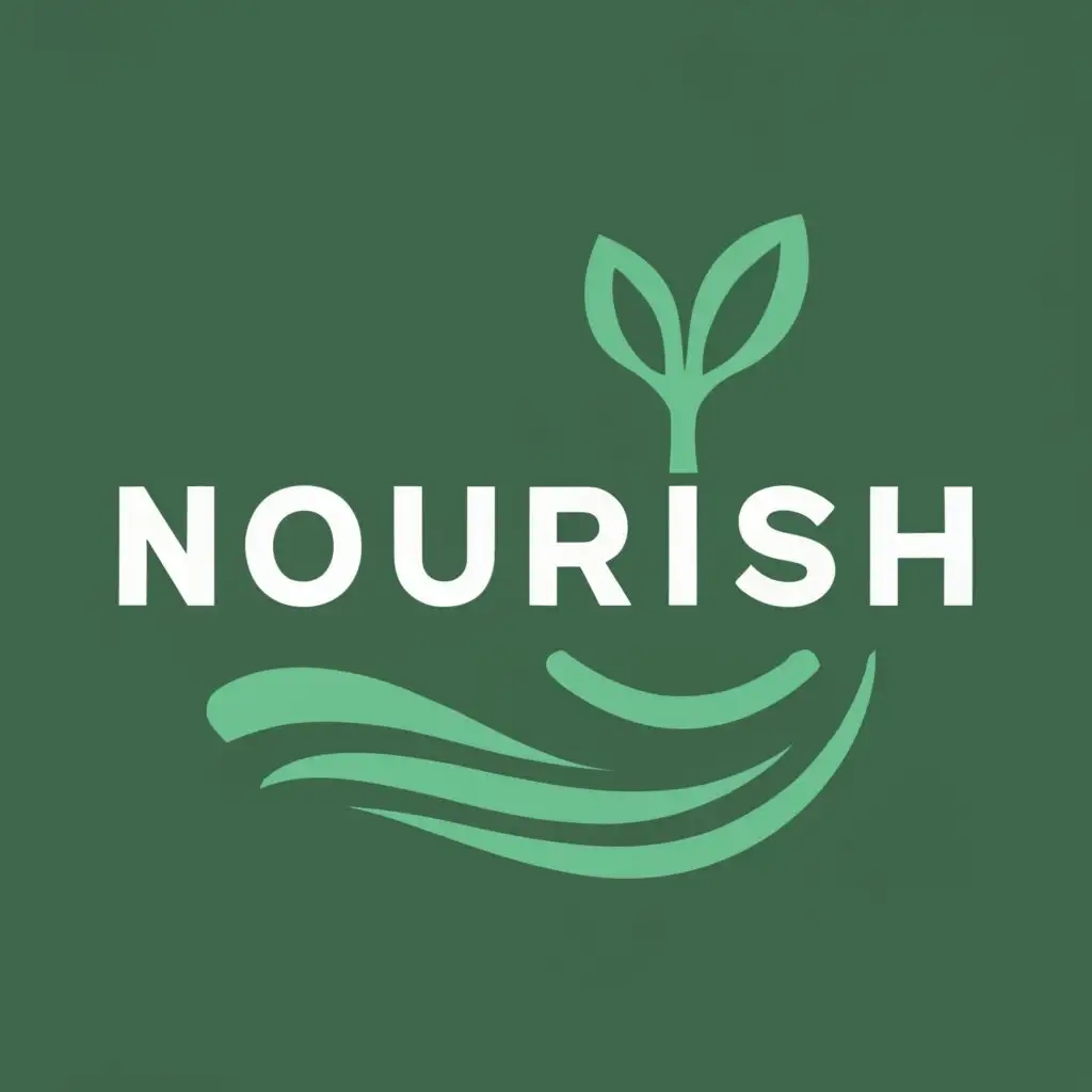 logo, growth, nutrition, wellness, movement, with the text "Nourish", typography, be used in Medical Dental industry