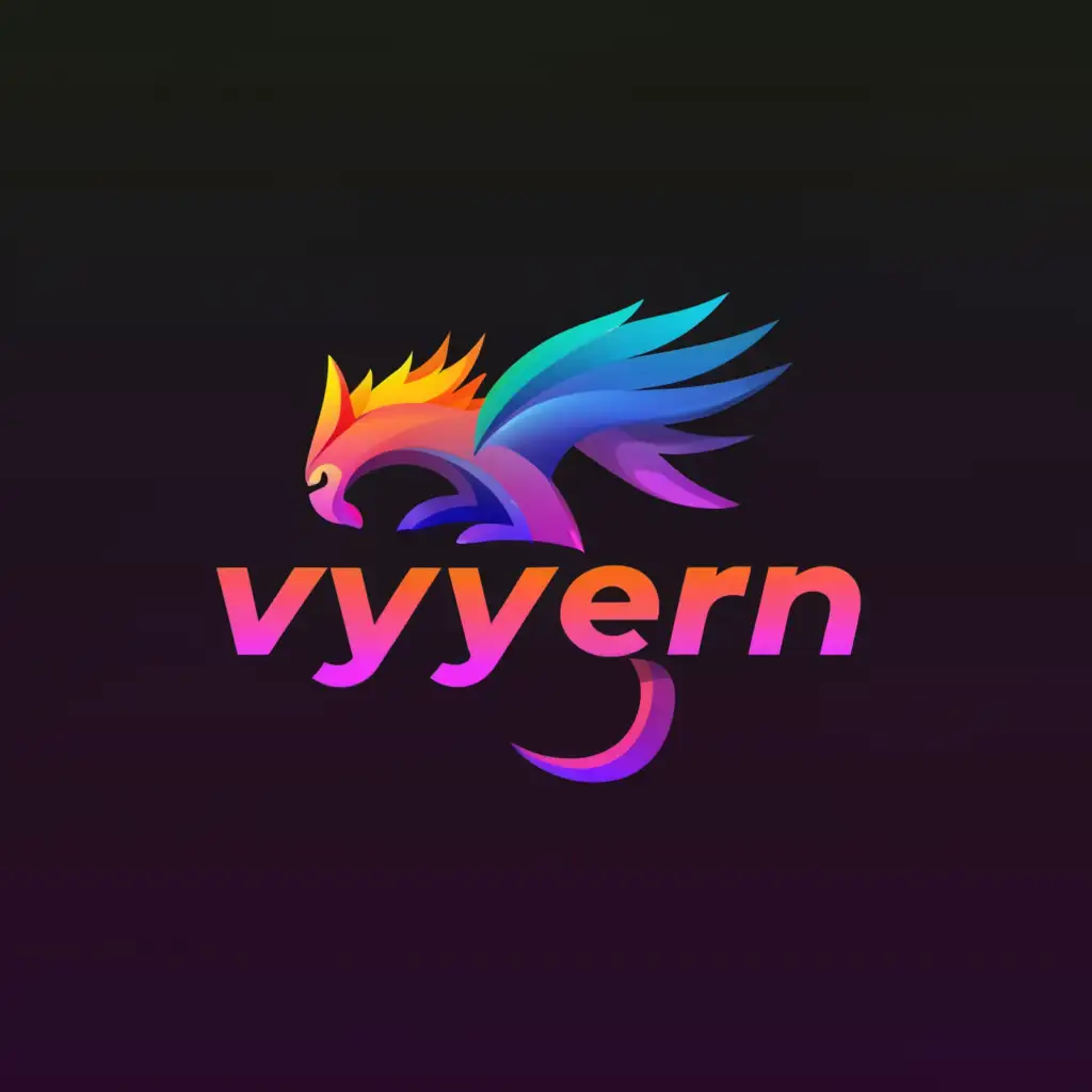 a logo design,with the text "Wyvern", main symbol:3d, modern, new, color, big, rainbow, rgb, pc, 
fivem, gta5, fortnite
,Moderate,be used in Entertainment industry,clear background