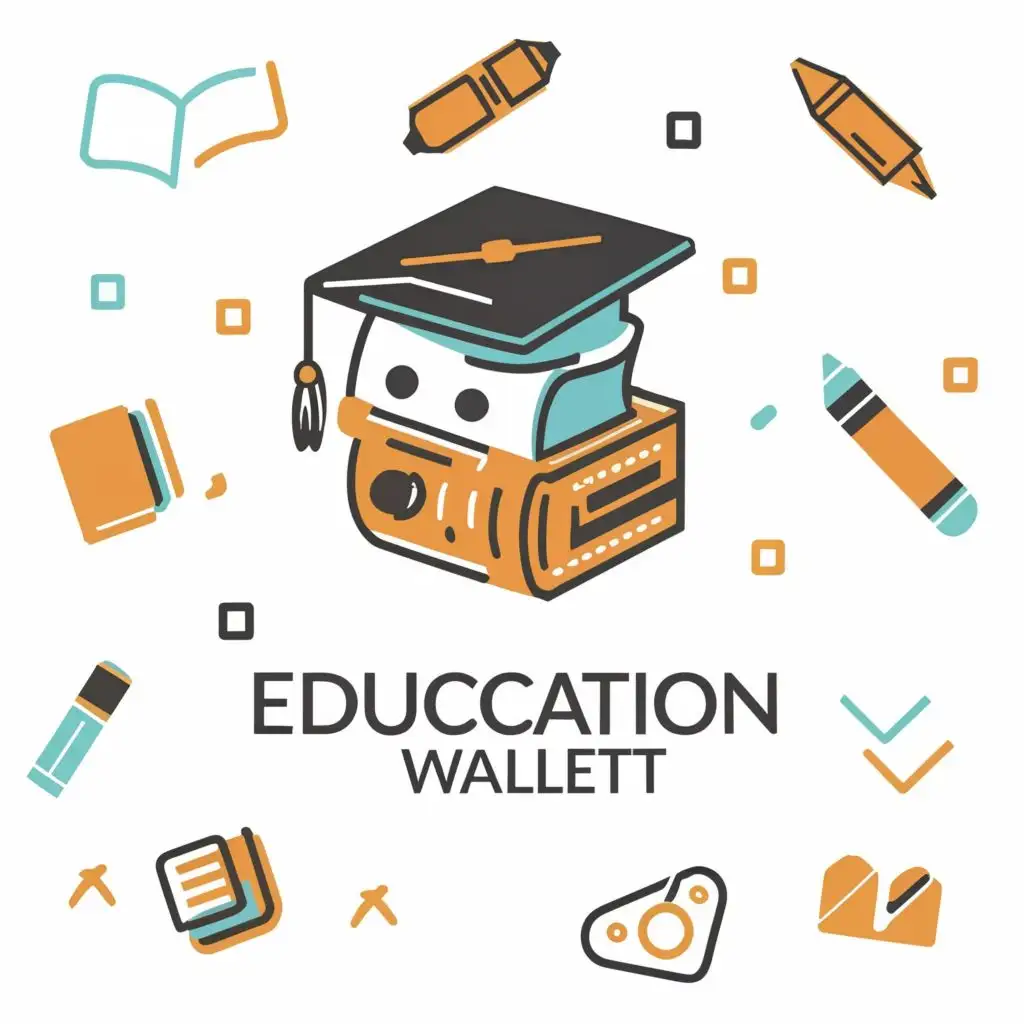 logo, education wallet, with the text "education wallet", typography, be used in Education industry