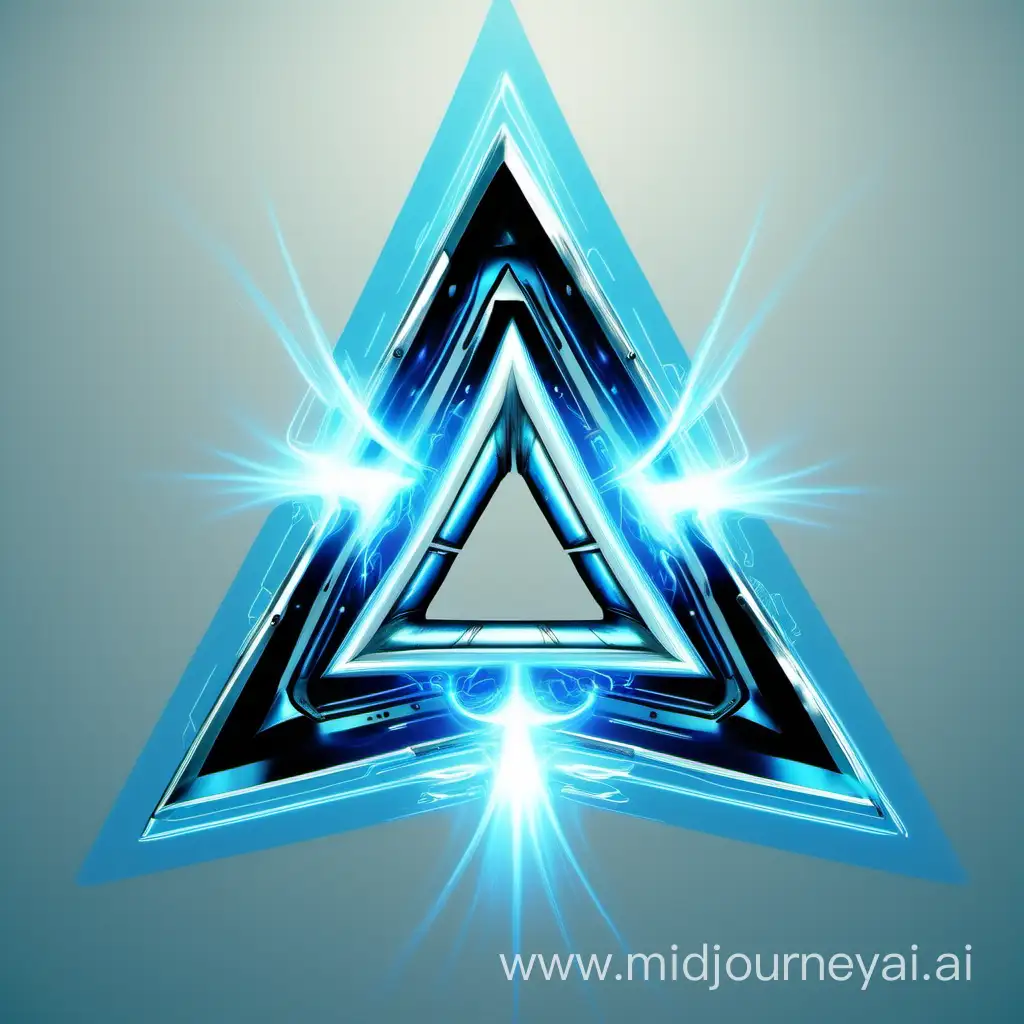 Futuristic Blue Triangle with Trinity Flames