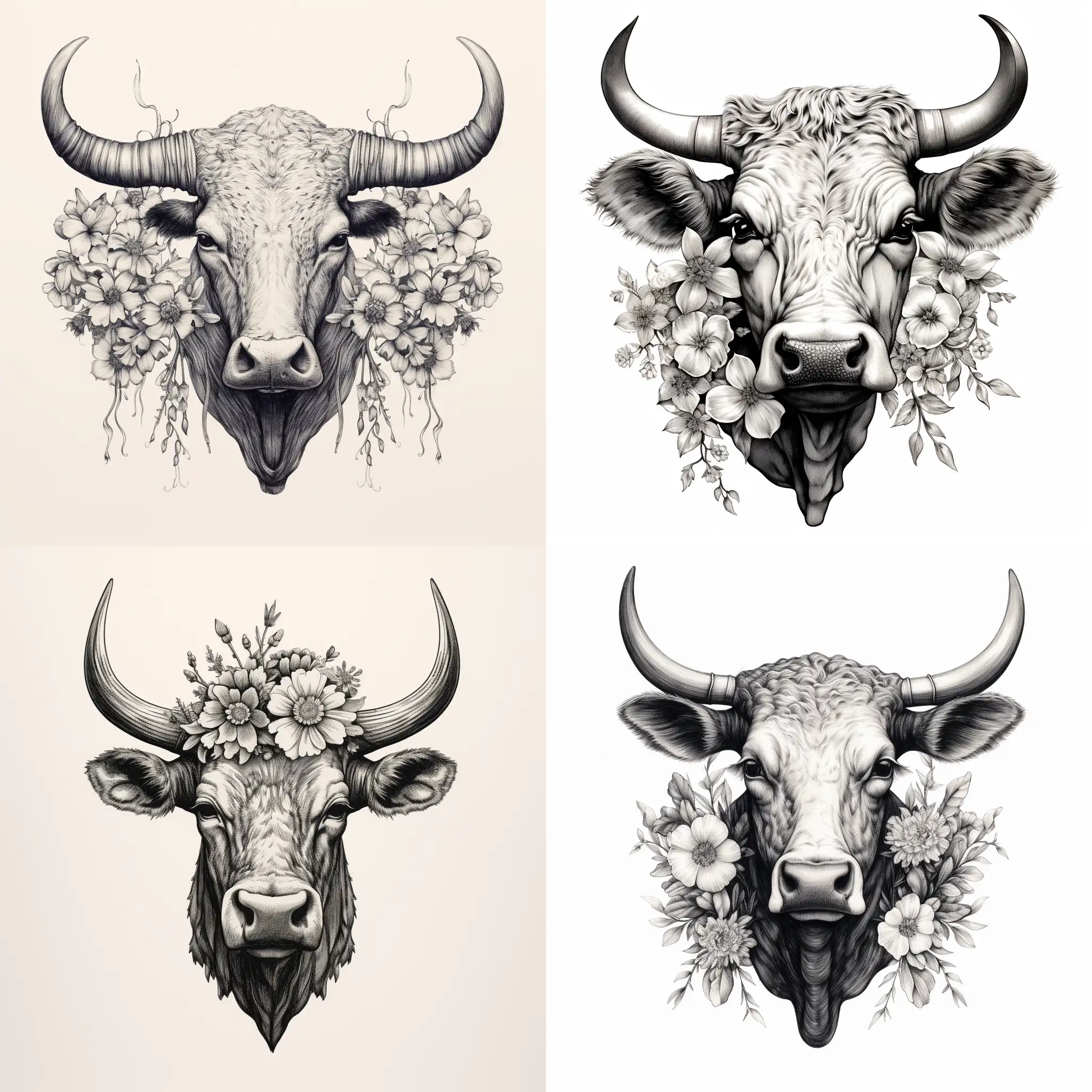 Detailed-Engraving-of-Cows-Head-with-Crown-of-Thorns