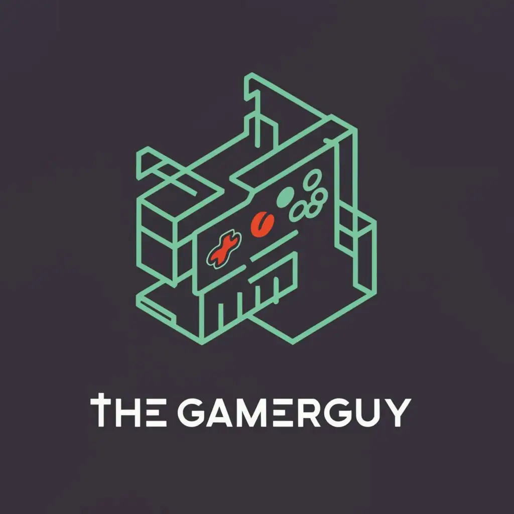 a logo design,with the text "THE GAMERGUY", main symbol:A GAMING CONSOLE,complex,clear background