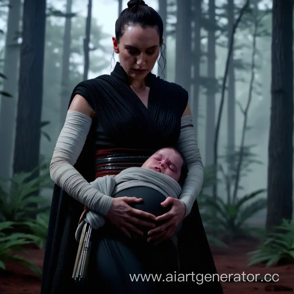 Pregnant-Rey-Embracing-Motherhood-with-Kylo-Ren