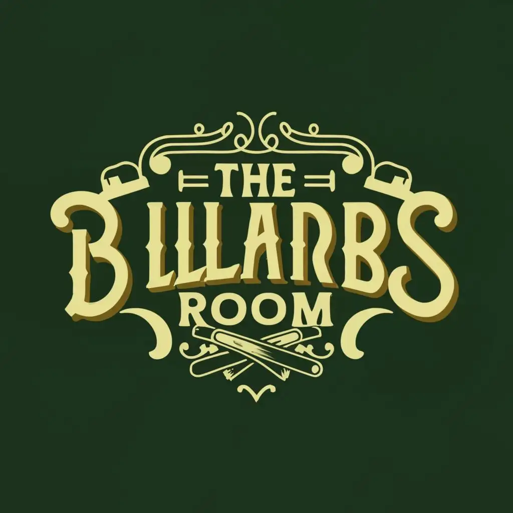 LOGO-Design-For-Green-Lounge-Vintage-Billiards-Room-Theme-with-Typography-for-Sports-Fitness-Industry