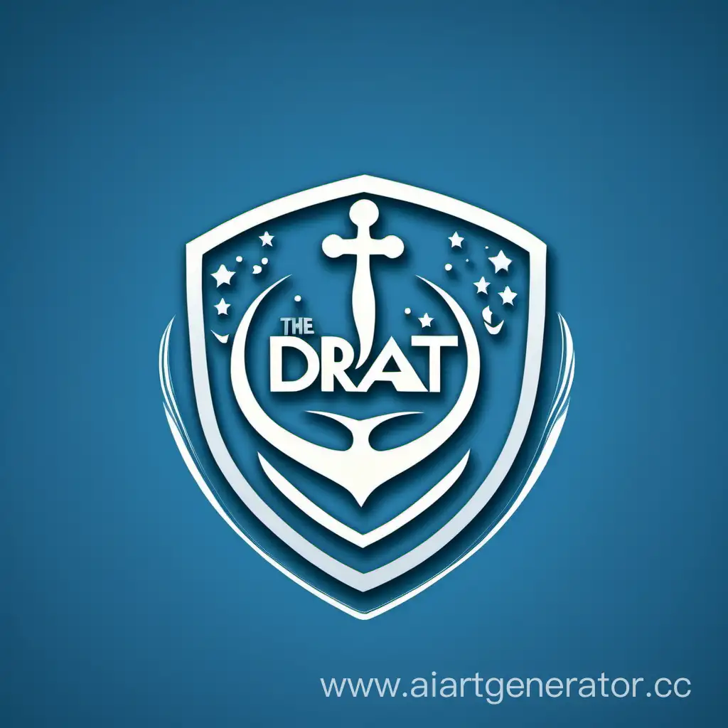 Логотип, фон синий,  Drat
