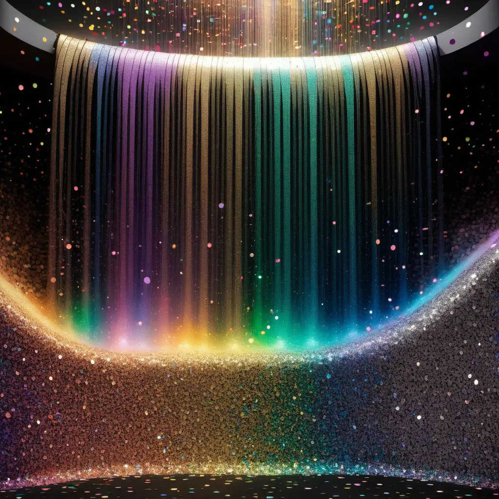 colorful waterfall of glitter