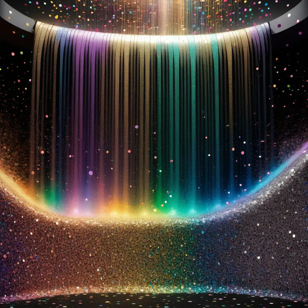 Vibrant Cascading Glitter Waterfall