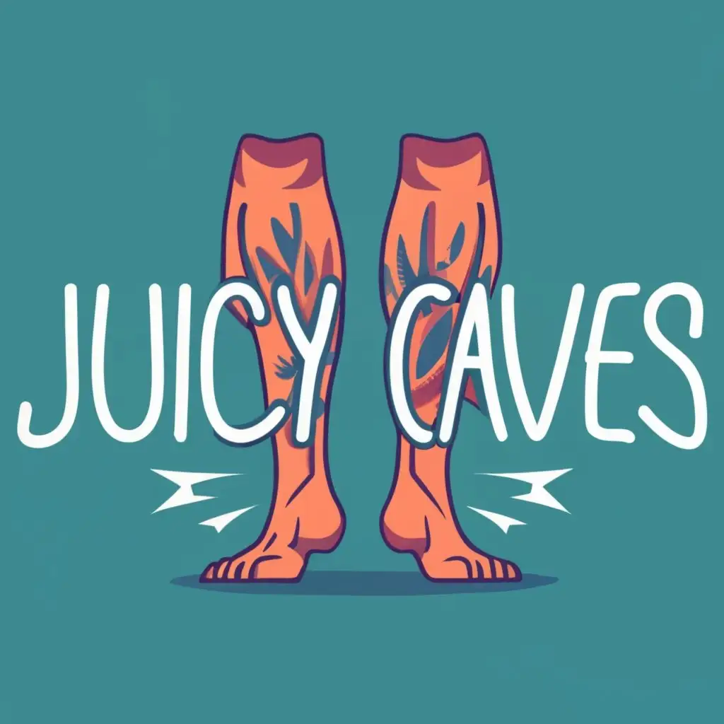 logo, the massive calves of a triathlete, with the text "juicy calves", typography, be used in Sports Fitness industry