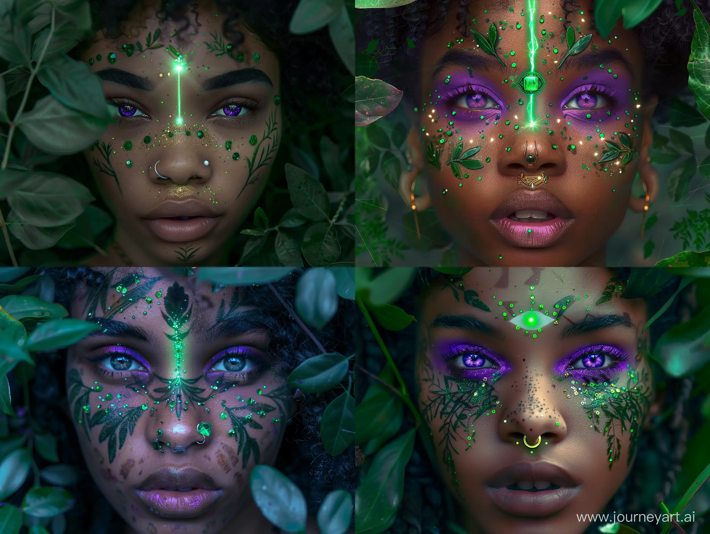 African-Forest-Priestess-with-Magical-Plant-Tattoos-and-Glowing-Third-Eye