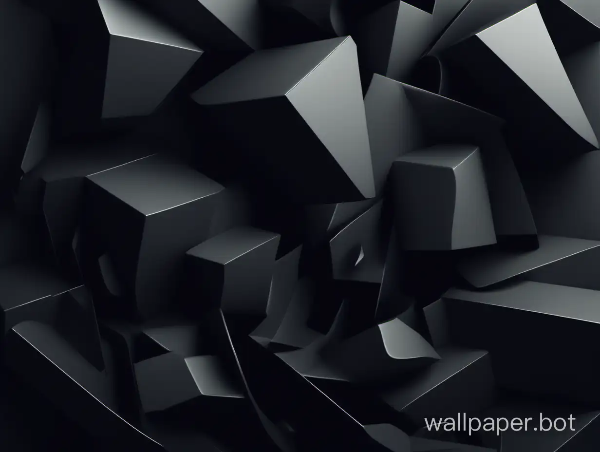 abstract 3d shape black wallpaper