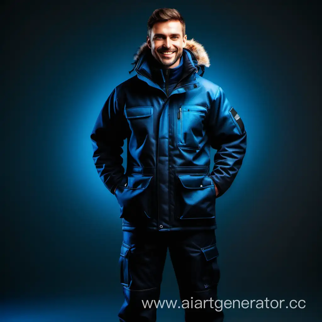 Stylish-Insulated-Winter-Workwear-for-Men-Confidently-Smiling-in-Dramatic-Lighting