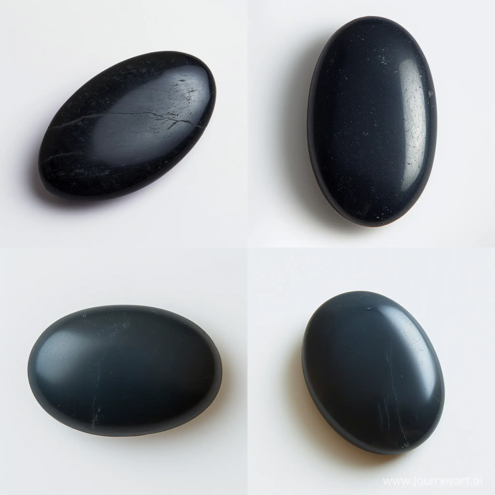 Elegant-Oval-Black-Stone-Cabochon-on-White-Background