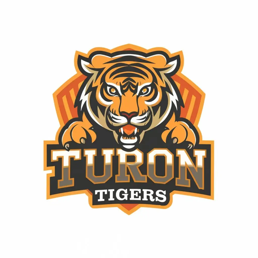 logo, Tigers, with the text "Turon Tigers", typography, be used in Education industry